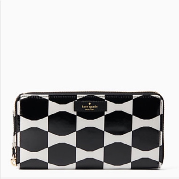 kate spade Handbags - Kate Spade Black and Cream Continental Wallet New